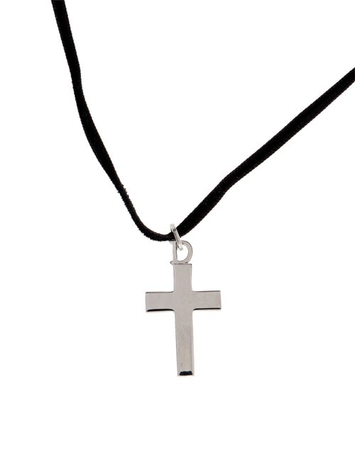 Christian Dior Cross Pendant Choker Necklace