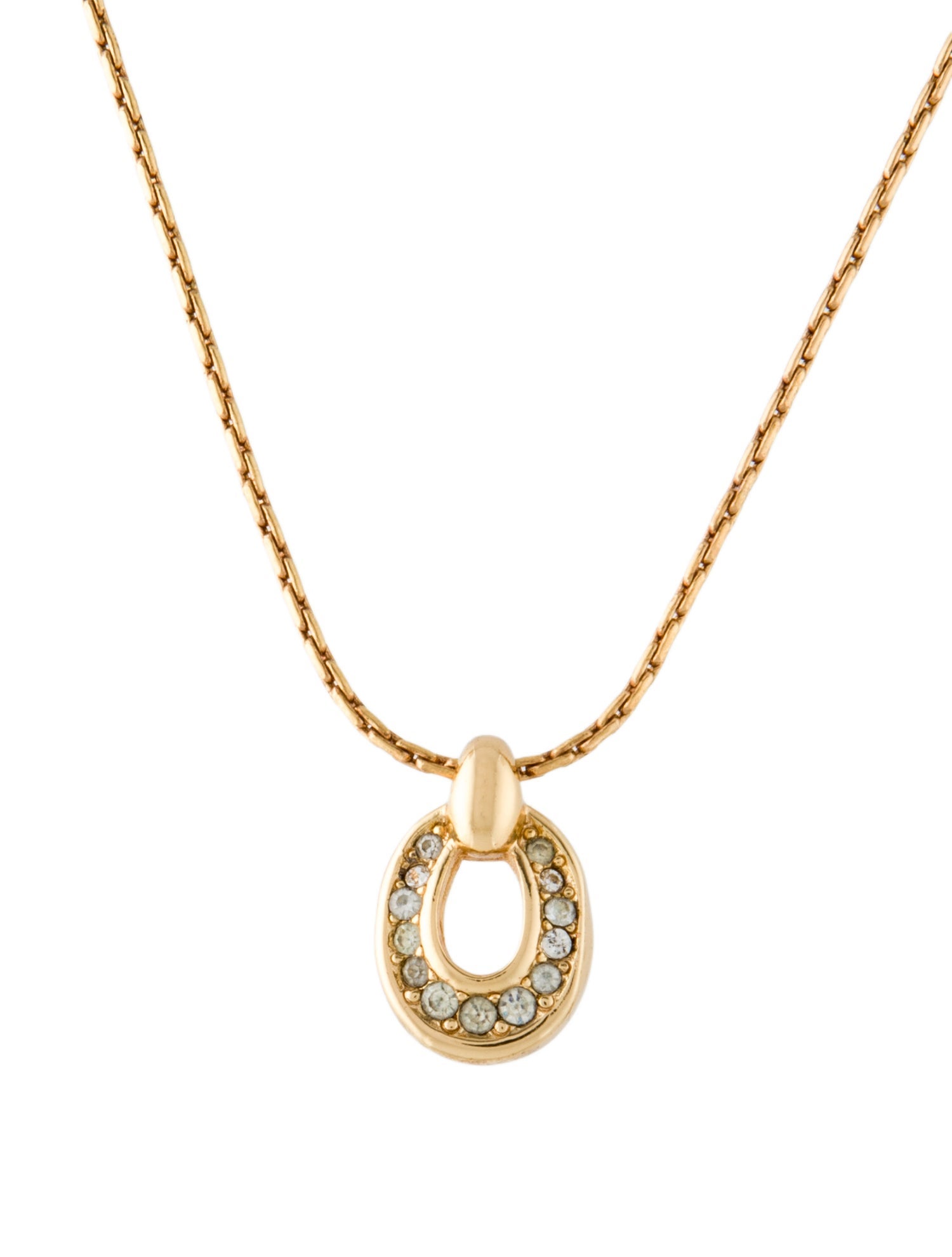 Christian Dior Vintage Crystal Pendant Necklace