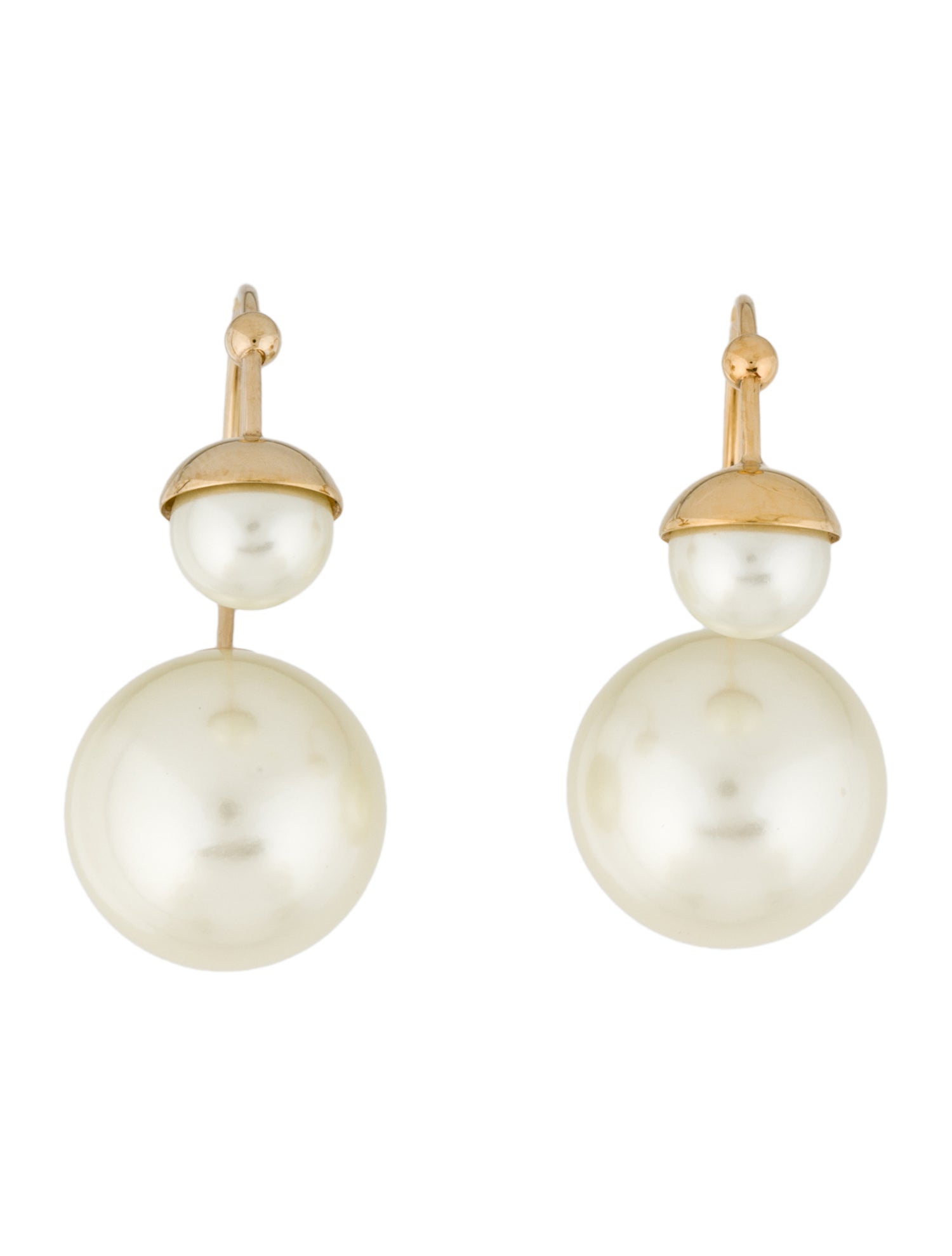 Christian Dior Faux Pearl Ultradior Half Hoop Earrings