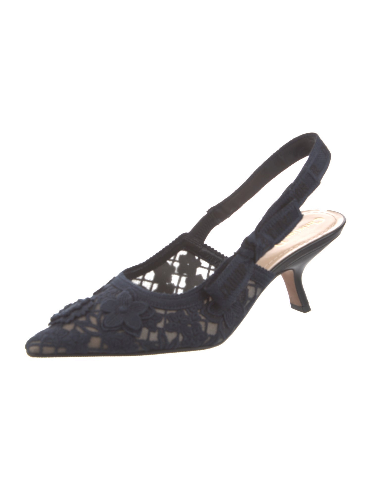Christian Dior Canvas Printed Slingback Pumps