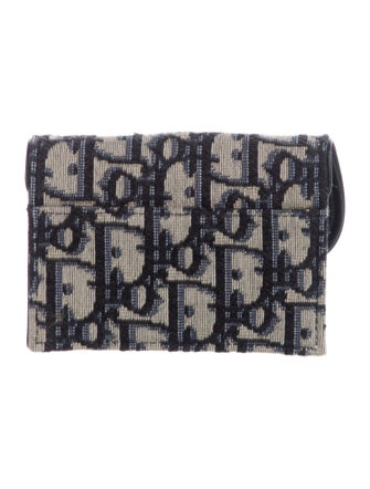 Christian Dior Oblique Jacquard Canvas Compact Wallet