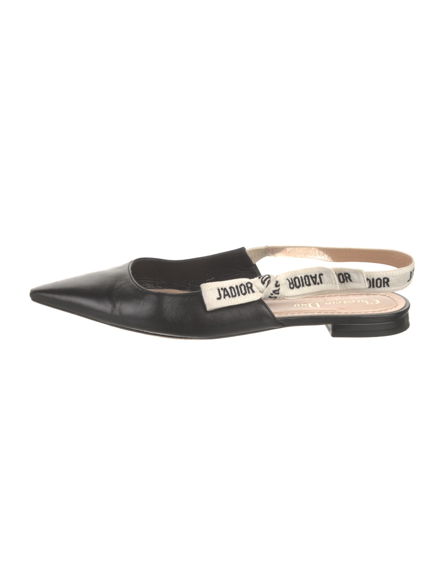 Christian Dior Leather Graphic Print Slingback Flats
