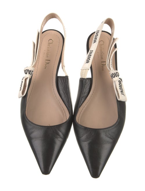 Christian Dior Leather Graphic Print Slingback Flats