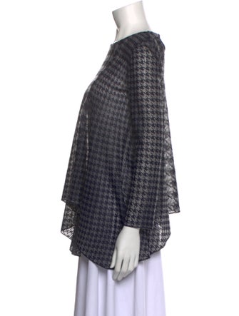 Christian Dior Plaid Print Bateau Neckline Blouse