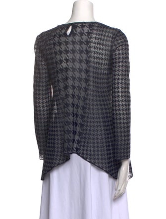 Christian Dior Plaid Print Bateau Neckline Blouse