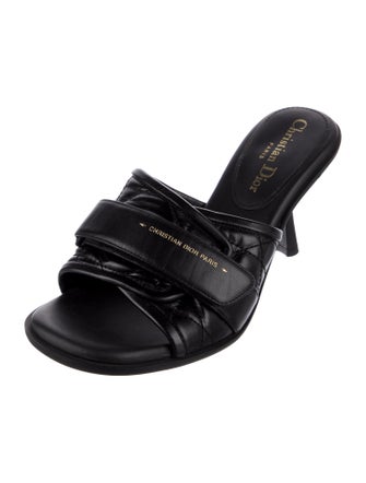 Christian Dior Cannage Pattern Leather Slides