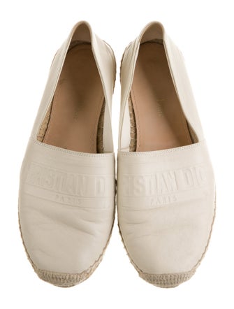Christian Dior Leather Whipstitch Trim Espadrilles