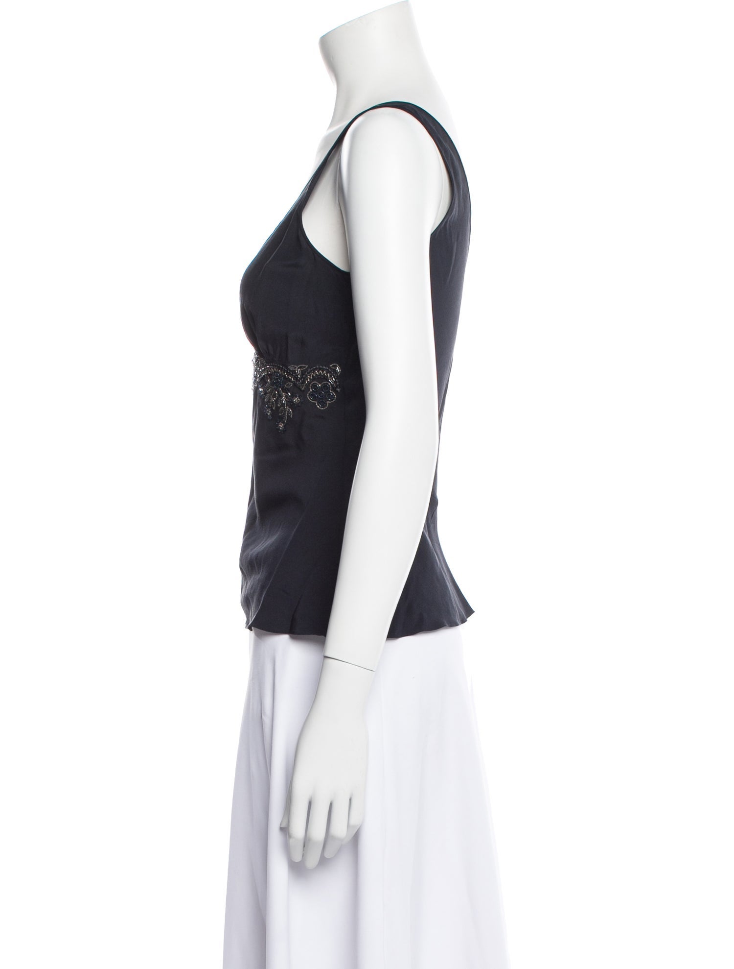 ysページ Y's by Yohji Yamamoto Scoop Neck Sleeveless Top - Grey Tops