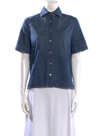 Christian Dior Short Sleeve Button-Up Top