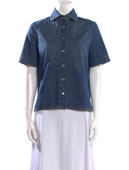 Christian Dior Short Sleeve Button-Up Top
