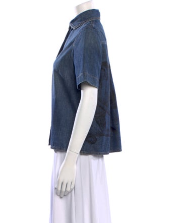 Christian Dior Short Sleeve Button-Up Top