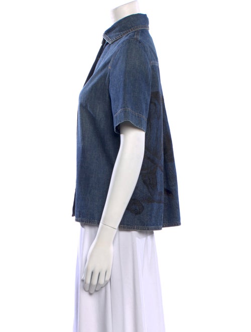 Christian Dior Short Sleeve Button-Up Top