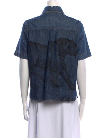 Christian Dior Short Sleeve Button-Up Top