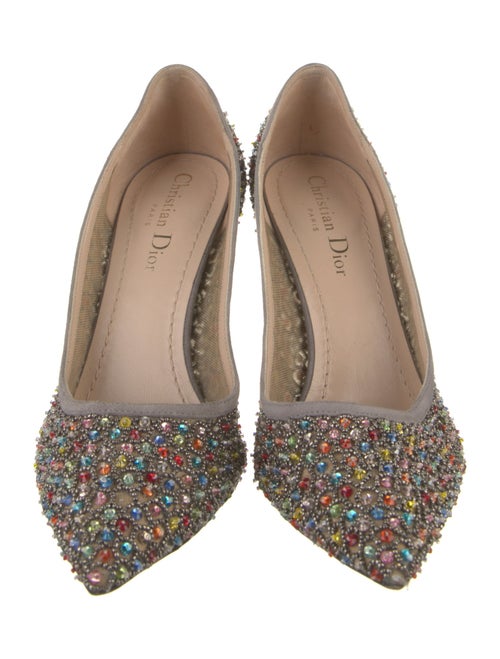 Christian Dior Mesh Sequin Embellishments Pumps