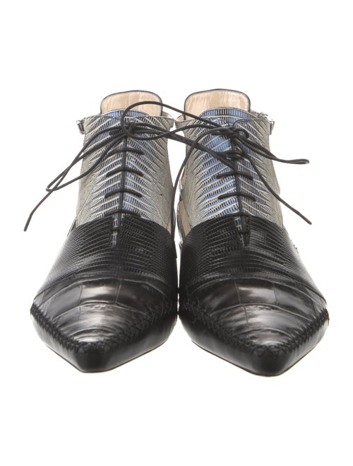 Christian Dior Crocodile Animal Print Lace-Up Boots