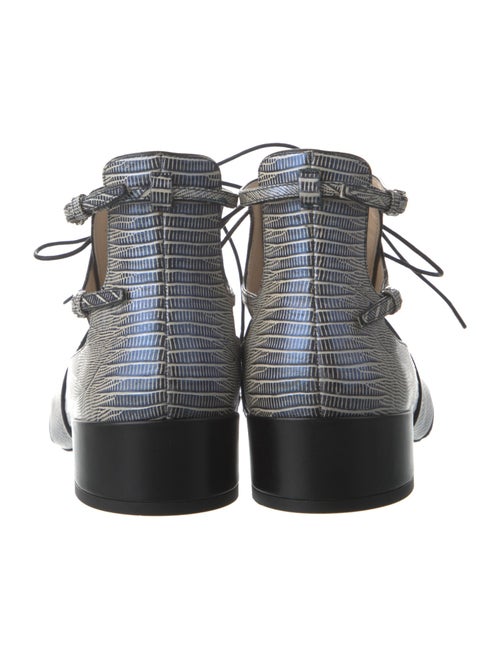 Christian Dior Crocodile Animal Print Lace-Up Boots