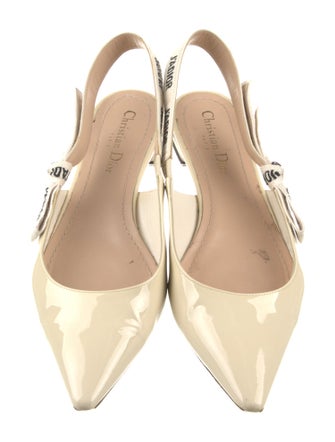 Christian Dior Patent Leather Printed Slingback Flats