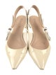 Christian Dior Patent Leather Printed Slingback Flats
