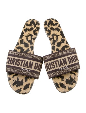 Christian Dior Canvas Printed Slides
