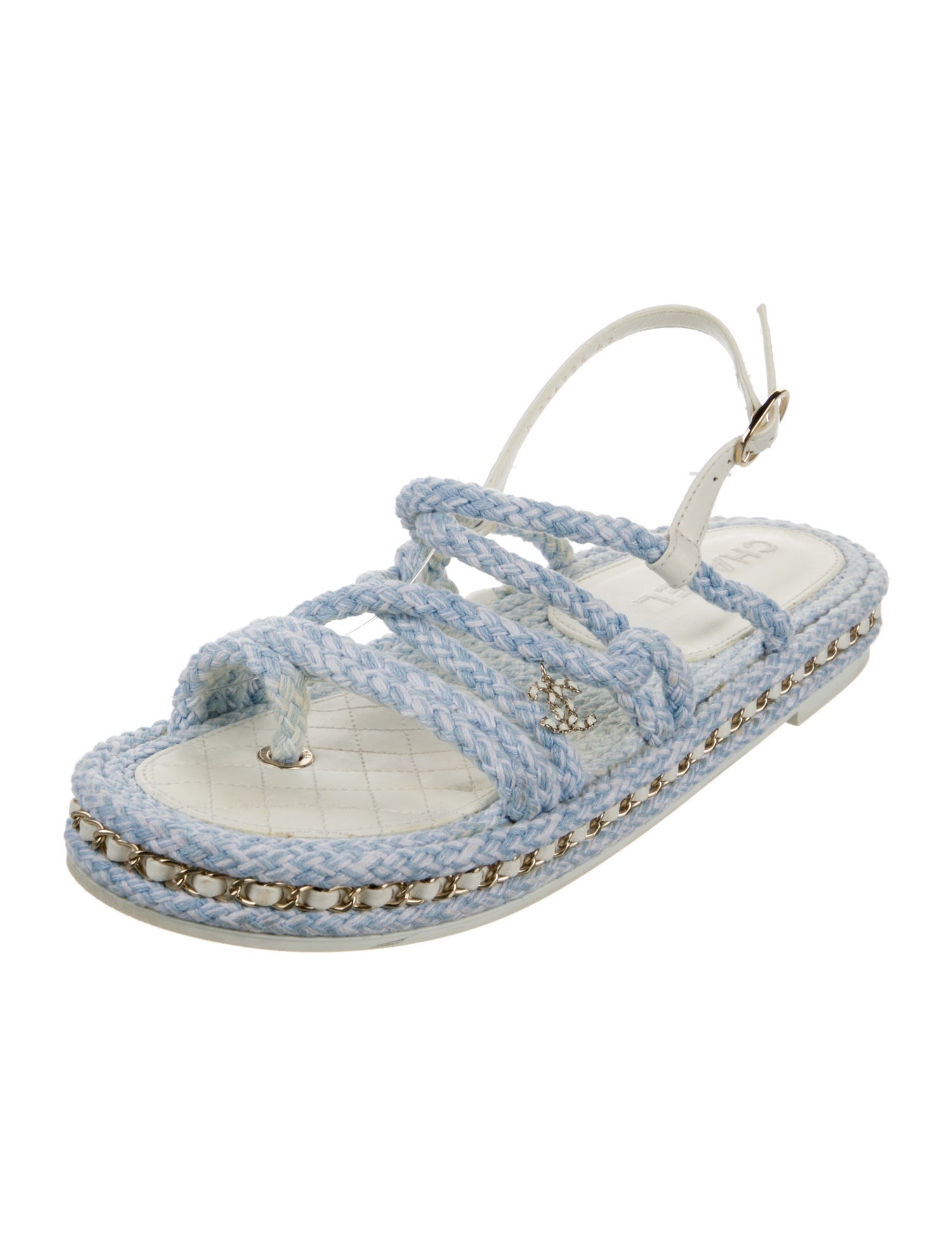Chanel Chain-Link Accents Espadrilles