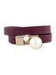 Christian Dior Leather & Faux Pearl 'Mise En Dior' Wrap Bracelet