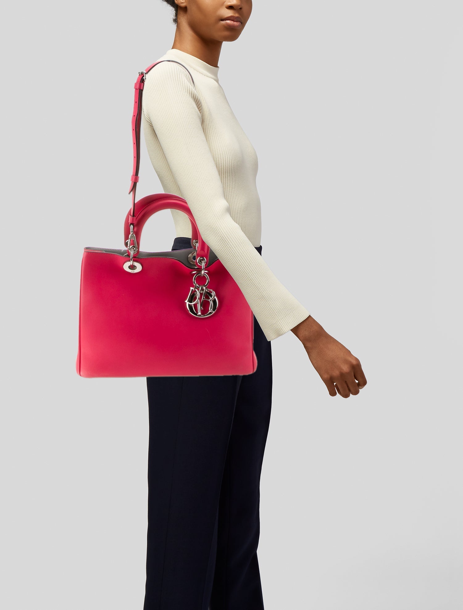 Christian Dior Leather Top Handle Bag