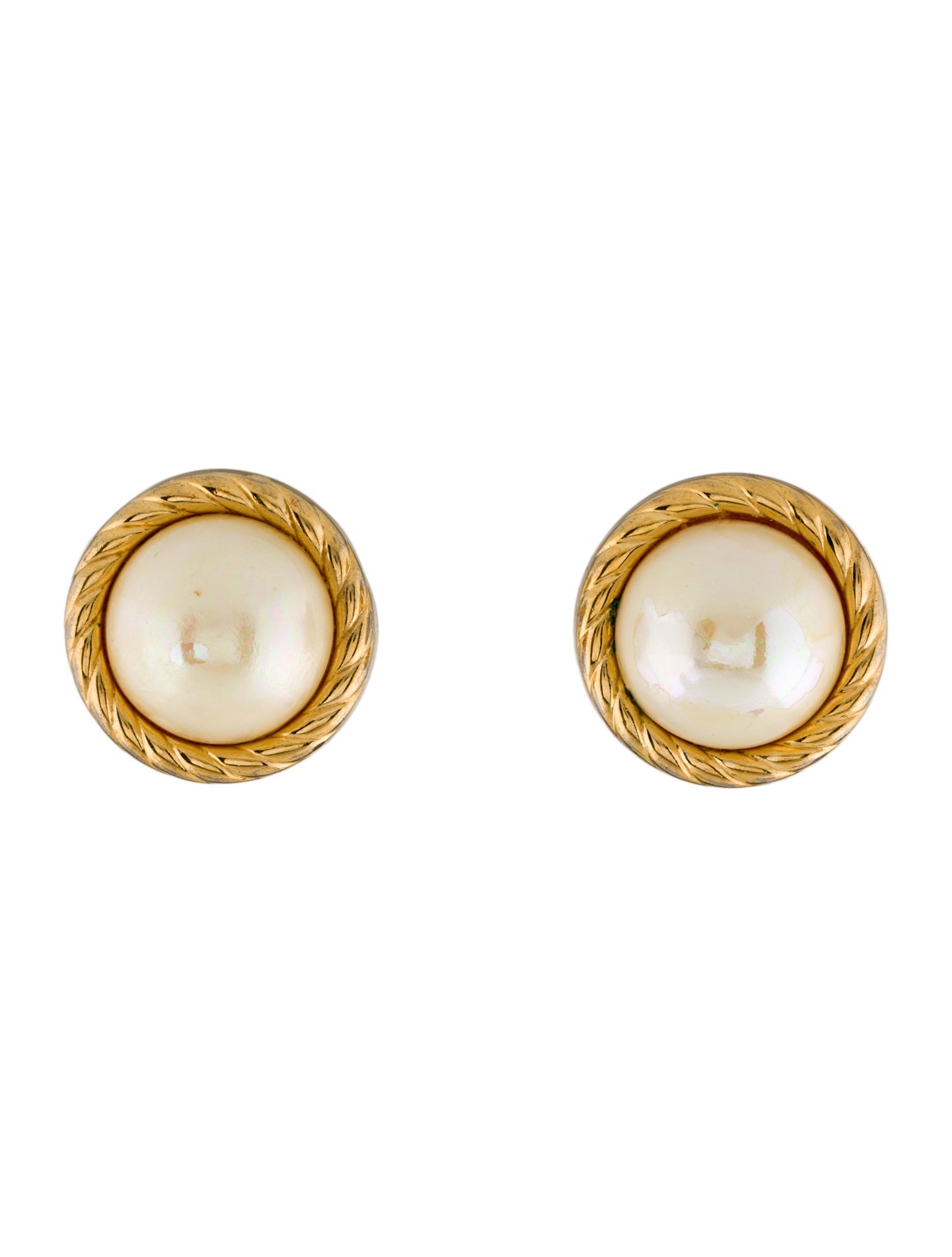 Christian Dior Vintage Faux Pearl Clip-On Earrings