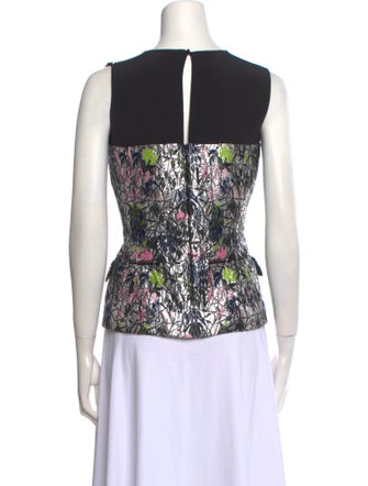 Christian Dior Floral Print Crew Neck Top