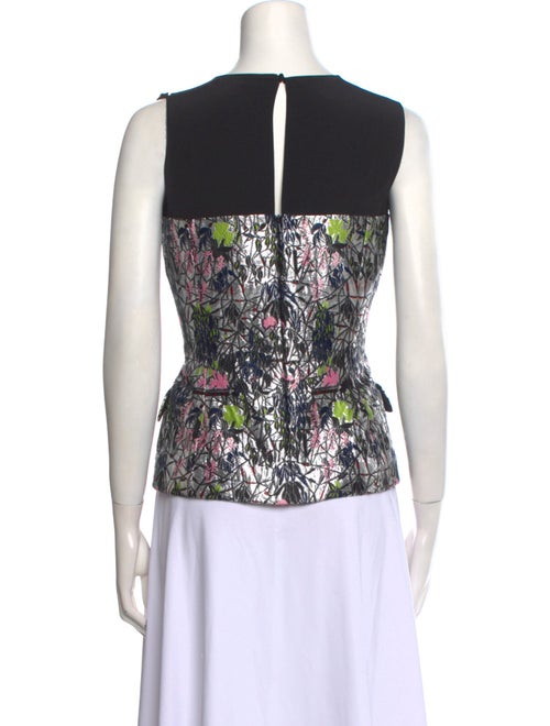 Christian Dior Floral Print Crew Neck Top