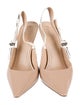 Christian Dior Patent Leather Bow Accents Slingback Pumps
