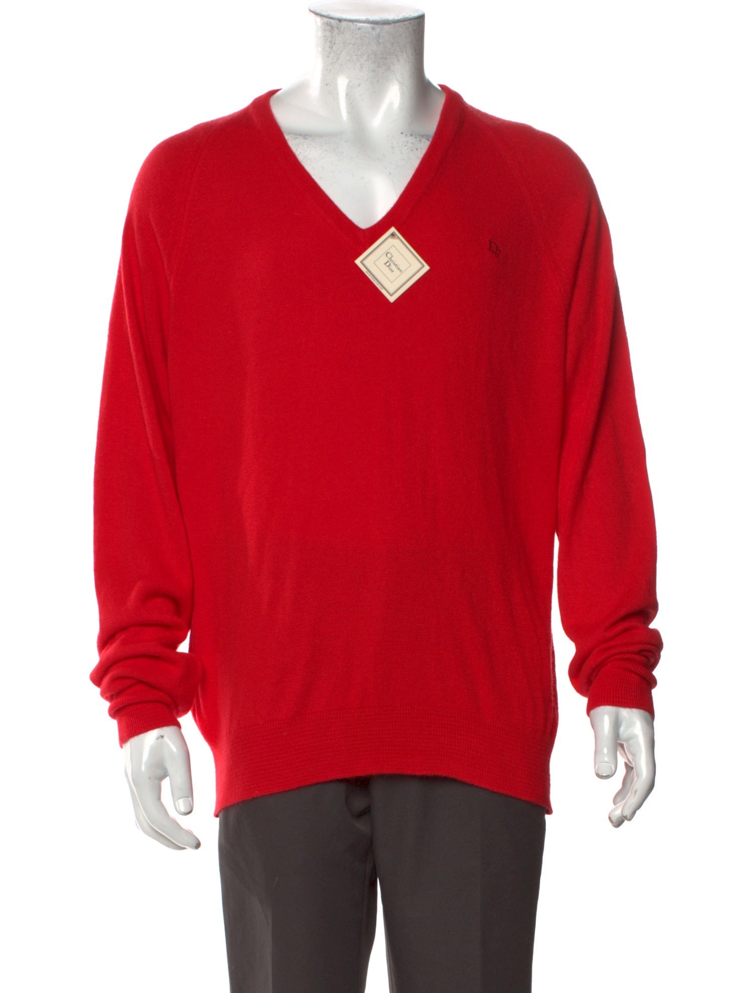 Christian Dior Graphic Print V-Neck Pullover