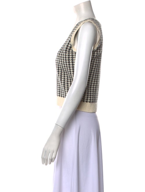 Christian Dior Houndstooth Print Scoop Neck Sweater