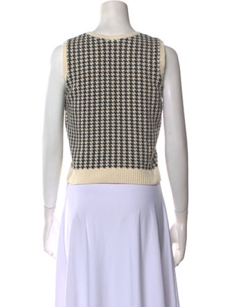 Christian Dior Houndstooth Print Scoop Neck Sweater