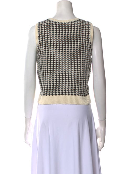 Christian Dior Houndstooth Print Scoop Neck Sweater
