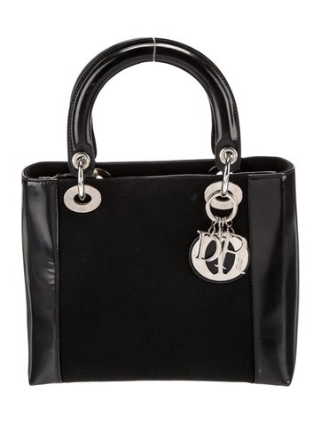 Christian Dior Handle Bags Nylon Lady Medium Vintage