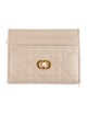 Christian Dior Faux Pearl Accents Leather Card Holder