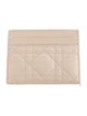 Christian Dior Faux Pearl Accents Leather Card Holder
