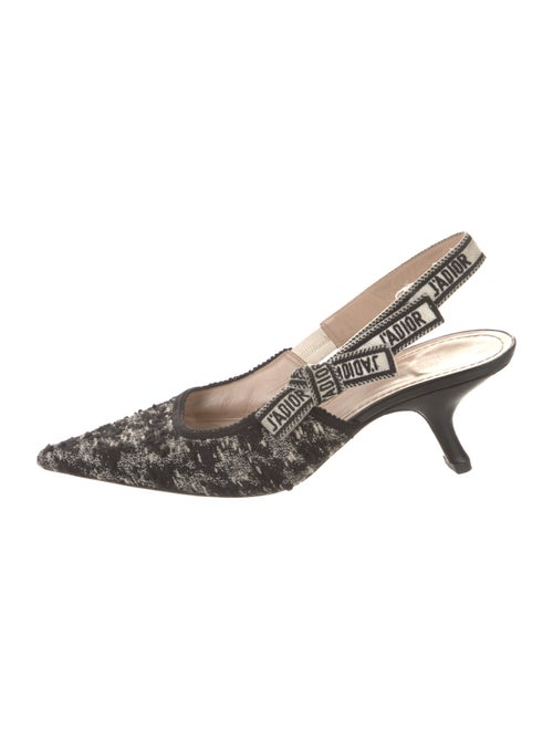 Christian Dior Printed Bow Accents Slingback Pumps