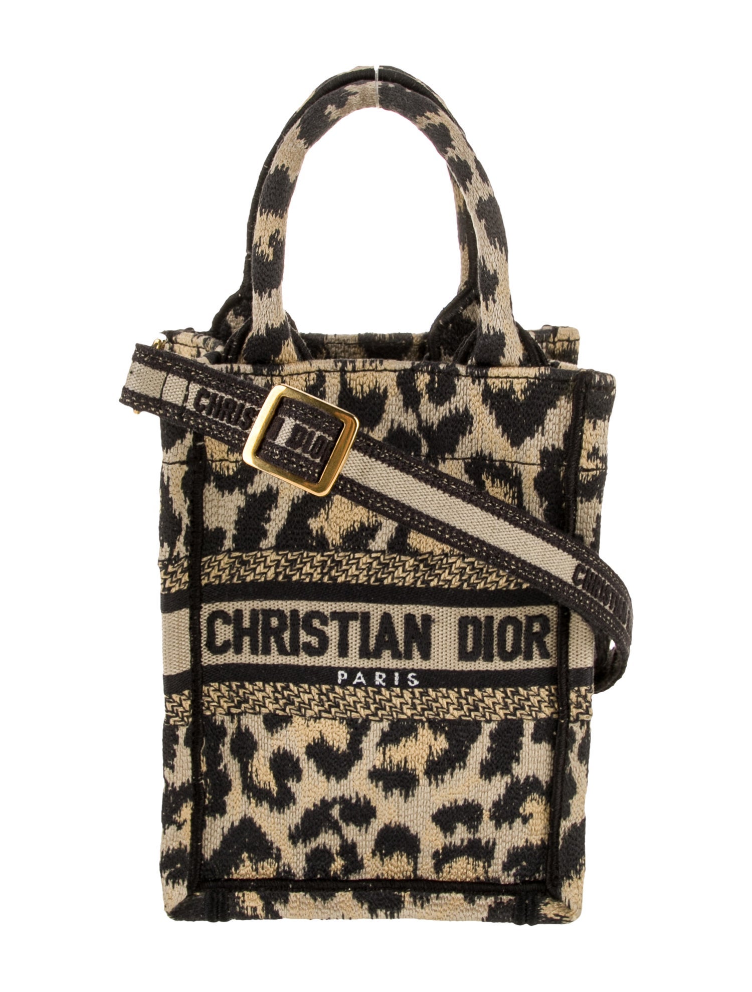 Christian Dior Canvas leopard Book Tote Phone Mini 2022