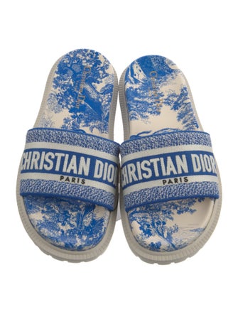 Christian Dior Canvas Printed Slides