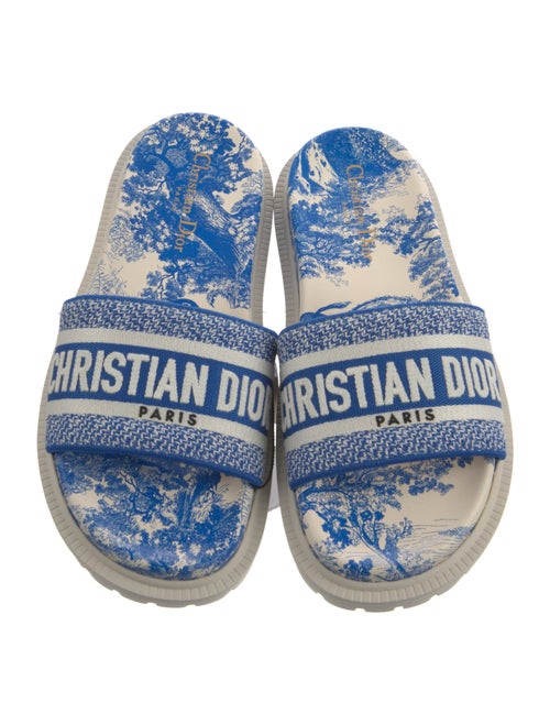 Christian Dior Canvas Printed Slides