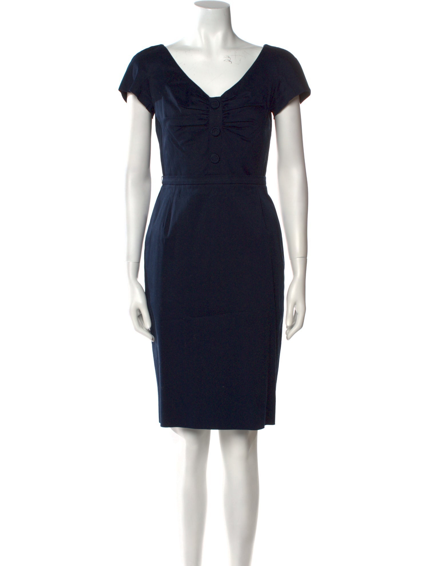 Christian Dior V-Neck Knee-Length Dress