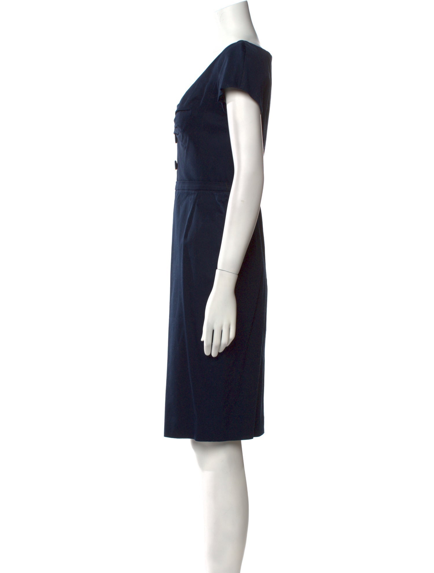 Christian Dior V-Neck Knee-Length Dress