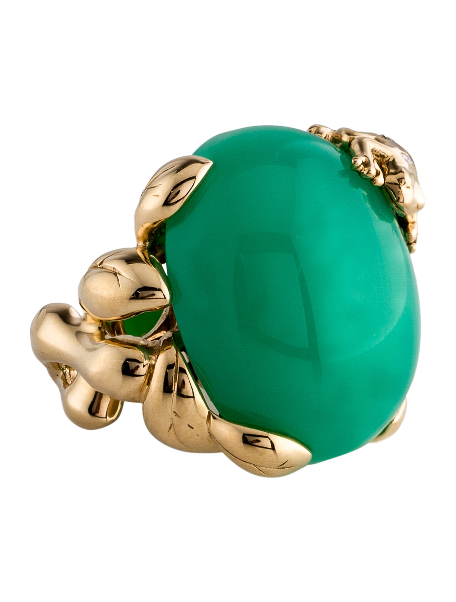 Christian Dior 18K Diamond & Chrysoprase Gourmande Grenouille Ring