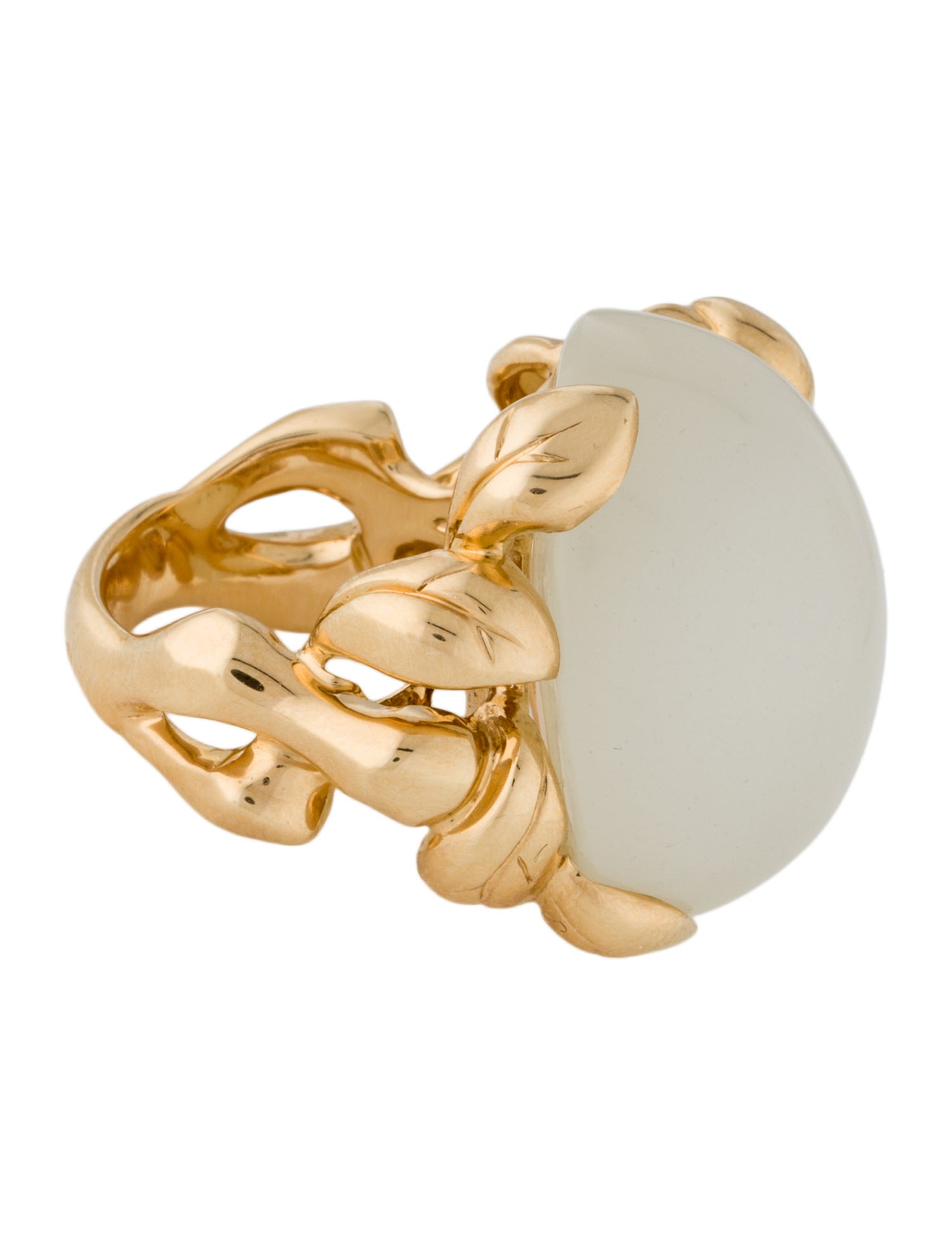 Christian Dior 18K Moonstone & Diamond Gourmande Cocktail Ring