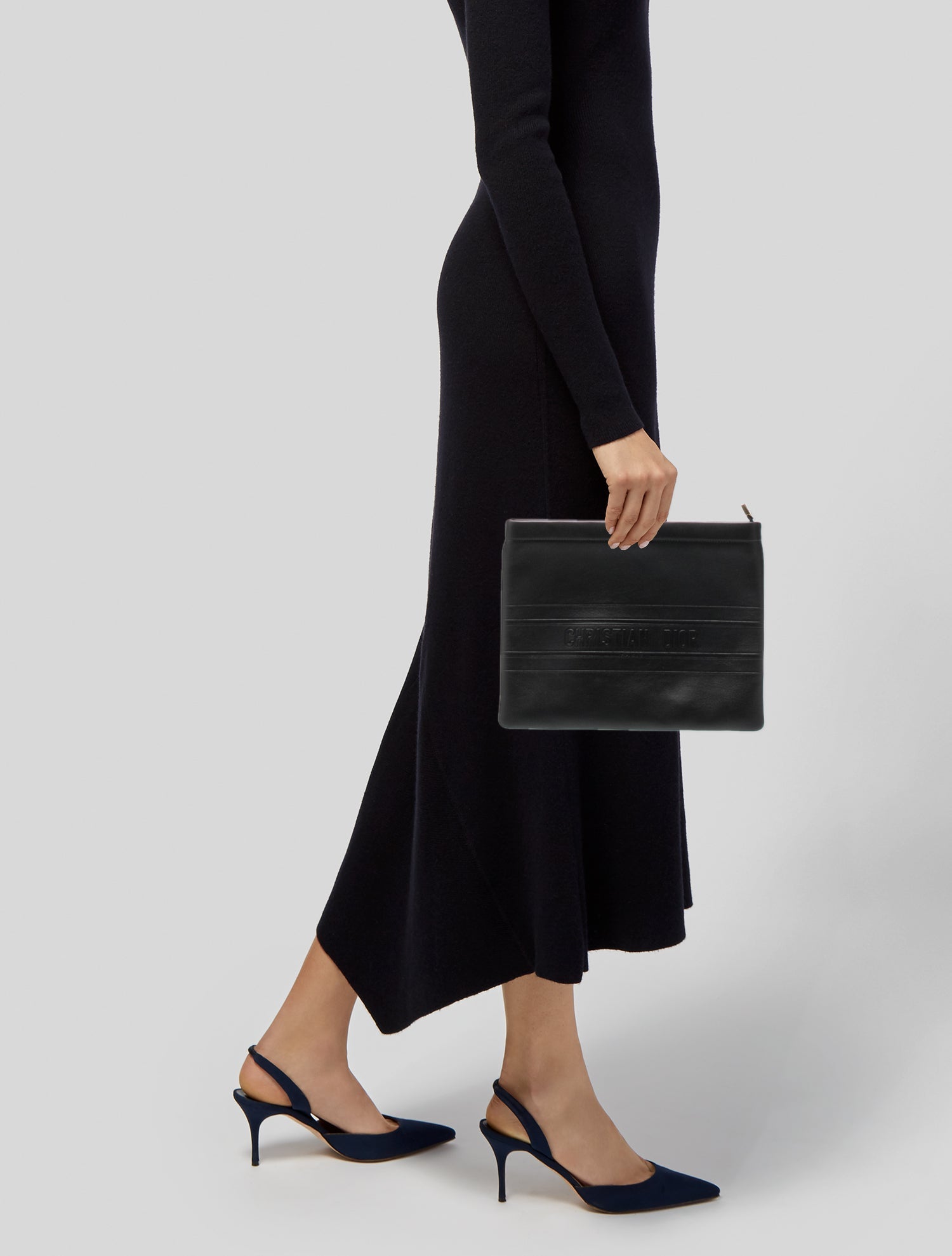 Christian Dior Embossed Leather Garment Bag