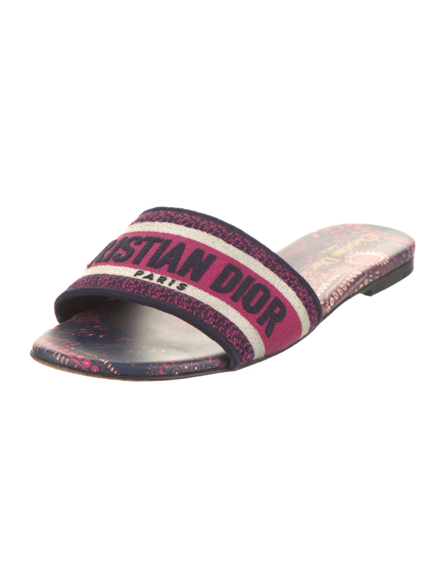 Christian Dior Canvas Printed Slides