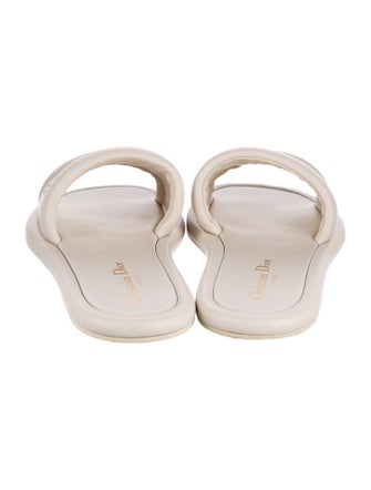 Christian Dior Leather Graphic Print Slides