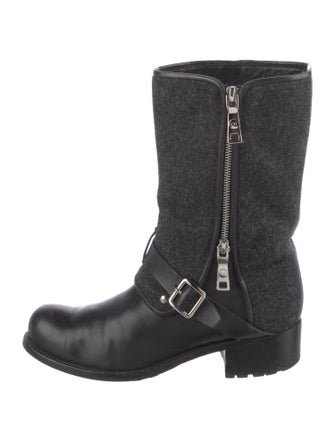 Christian Dior Wool Moto Boots