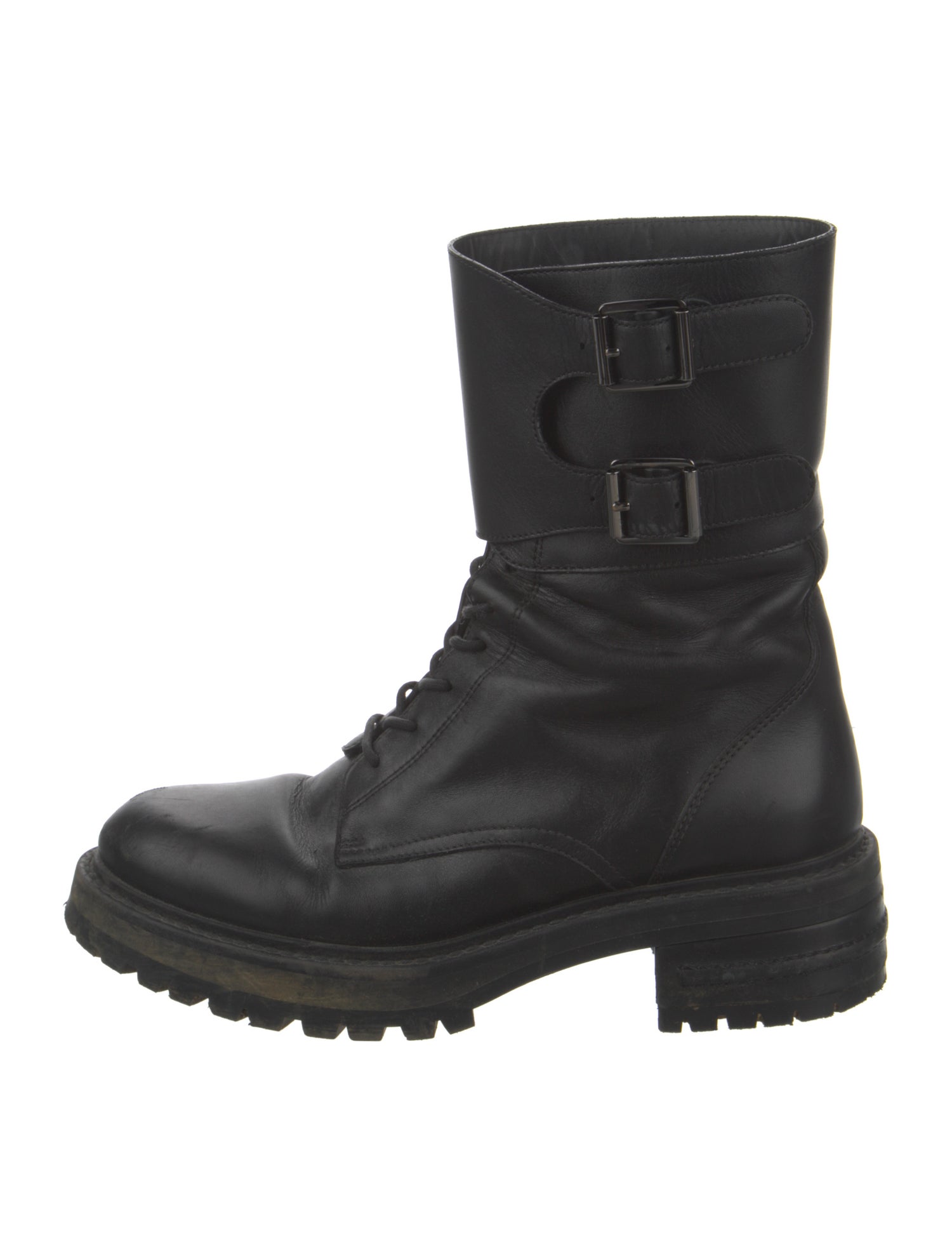 Christian Dior Leather Combat Boots